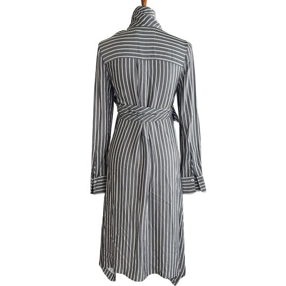 See by Chloé Striped Shirt Dress – Size 36 (US 4) – Neck Tie & Asymmetrical Hem - Picture 2 of 9